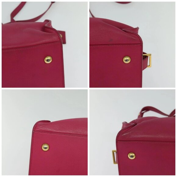 SAINT LAURENT Petit Cabas Hand Bag Leather 2way Pink Gold 311210 Auth 122446 - Picture 15 of 16